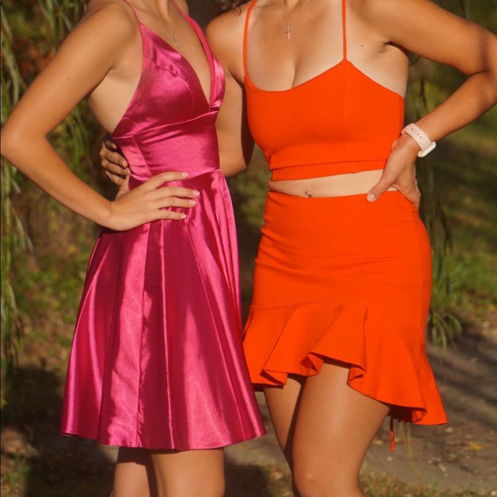 Hot-Pink Sherri Hill, short homecoming a-line dress